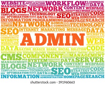 ADMIN word cloud concept