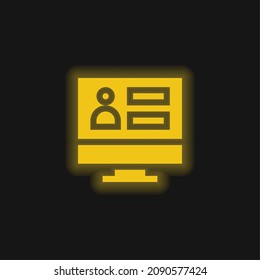Admin yellow glowing neon icon