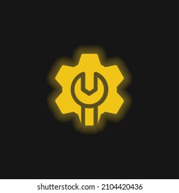 Icono de neón amarillo brillante de administrador
