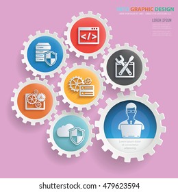
Admin,developer info graphic design on clean background,vector