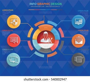 
Admin,developer info graphic design on clean background,vector