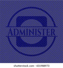 Administer badge with jean texture