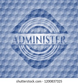 Administer blue emblem with geometric background.