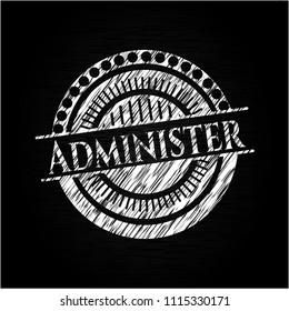 Administer chalkboard emblem on black board
