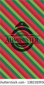 Administer christmas badge. Vector Illustration. Detailed.