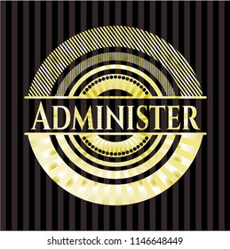 Administer gold shiny badge