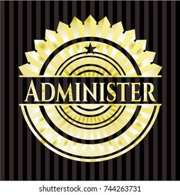 Administer gold shiny emblem
