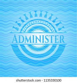 Administer light blue water badge background.