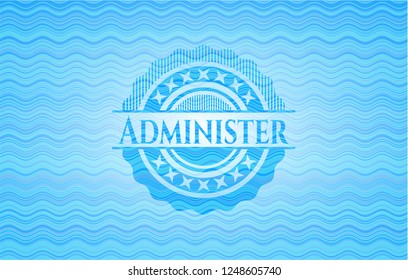 Administer light blue water wave emblem.