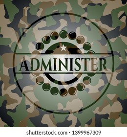 Administer on camo texture. Vector Illustration. Detailed.
