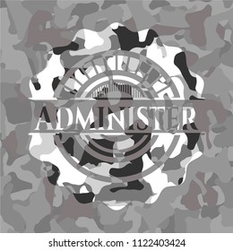 Administer on grey camo texture