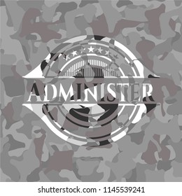 Administer on grey camouflage pattern