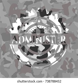 Administer on grey camouflage texture