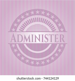 Administer pink emblem. Retro