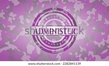 Administer pink on camouflaged pattern. Vector Illustration. Detailed. 
