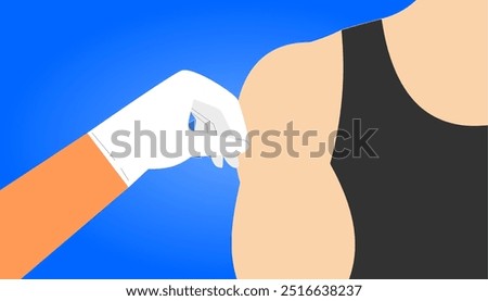 Administering Injection in Arm Close-Up