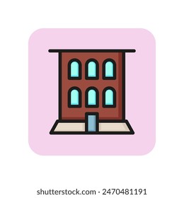 Symbol für Verwaltungsgebäudelinie.  Büro, städtisch, außen. Architekturkonzept. Vektorillustration kann für Themen wie Regierung, Parlament, Stadt genutzt werden
