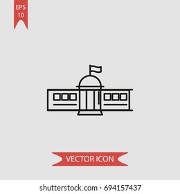 Administration building vector icon, illustration symbol