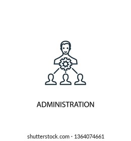 administration concept line icon. Simple element illustration. administration concept outline symbol design. Can be used for web and mobile UI/UX