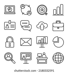 administration icon outline vector illustration