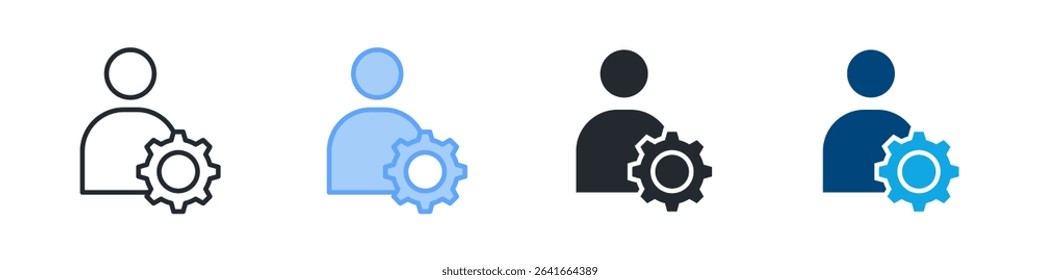 Administration Icon Set Multiple Style. Design In Outline, Blue, Glyph, Dualtone