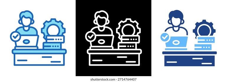 Ilustração do vetor de estilo triplo do ícone de administração