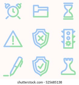 Administration icons, light blue contour