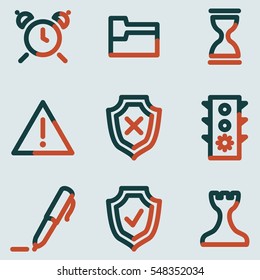 Iconos de administración, contorno azul claro
