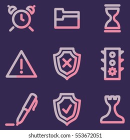 Administration icons, light blue contour