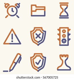 Administration icons, light blue contour