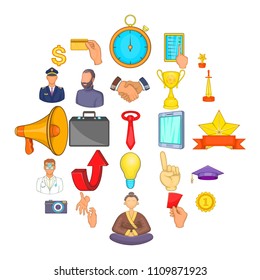 Administration icons set. Cartoon set of 25 administration vector icons for web isolated on white background