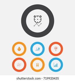 Administration Icons Set. Collection Of Conversation, Decision Making, Report Demonstration And Other Elements. Also Includes Symbols Such As Progress, Brainstorming, Graph.