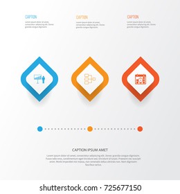 Administration Icons Set. Collection Of System Structure, Project Presentation, Project Targets And Other Elements. Also Includes Symbols Such As Presentation, Success, Goals.