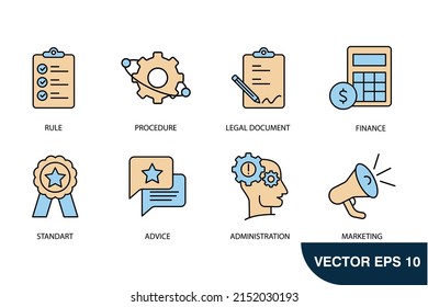 administration icons set . administration pack symbol vector elements for infographic web