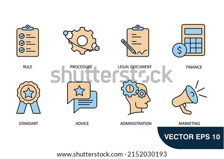 administration icons set . administration pack symbol vector elements for infographic web