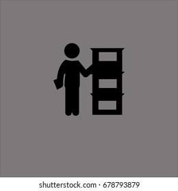 administration job with archive icon flat design