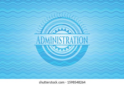 Administration light blue water wave emblem. Vector Illustration. Detailed.