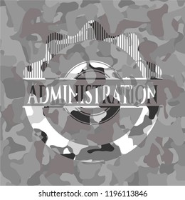 Administration on grey camo pattern