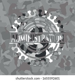 Administration on grey camo texture