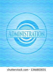 Administration water wave representation style emblem.