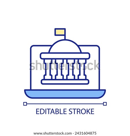 Administration website RGB color icon. Public sector. Government services online. Official web site. Digital source. Isolated vector illustration. Simple filled line drawing. Editable stroke