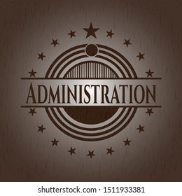 Administration wood icon or emblem. Vector Illustration.