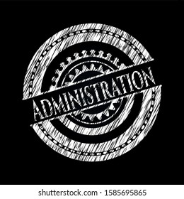 Administration written on a blackboard. Vector Illustration. Detailed.