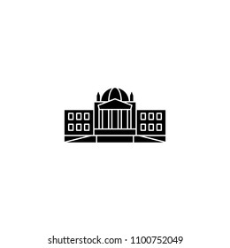 Administrative building black icon concept. Administrative building flat  vector symbol, sign, illustration.