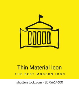 Construcción administrativa con contorno de mano de marca icono de material amarillo brillante mínimo