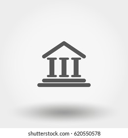 Administrative building. Icon for web and mobile application. Vector illustration isolated on a white background. Flat design style.