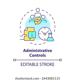 Administrative controls multi color concept icon. Laboratory information management. Safety data sheet. Round shape line illustration. Abstract idea. Graphic design. Easy to use presentation, article