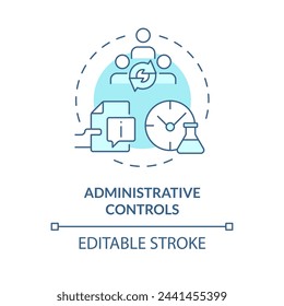 Administrative controls soft blue concept icon. Laboratory information management. Safety data sheet. Round shape line illustration. Abstract idea. Graphic design. Easy to use presentation, article