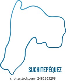 Suchitepéquez,Guatemala administrative department smooth edges map. Hand drawn simple stylized outline shape.