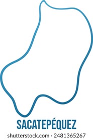 Sacatepéquez administrative department soft edges map. Hand drawn simplified stylized outline shape. Isolated vector illustration.